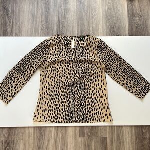 J.  CREW Cheetah Print Animal Print Casual Top Blouse Small